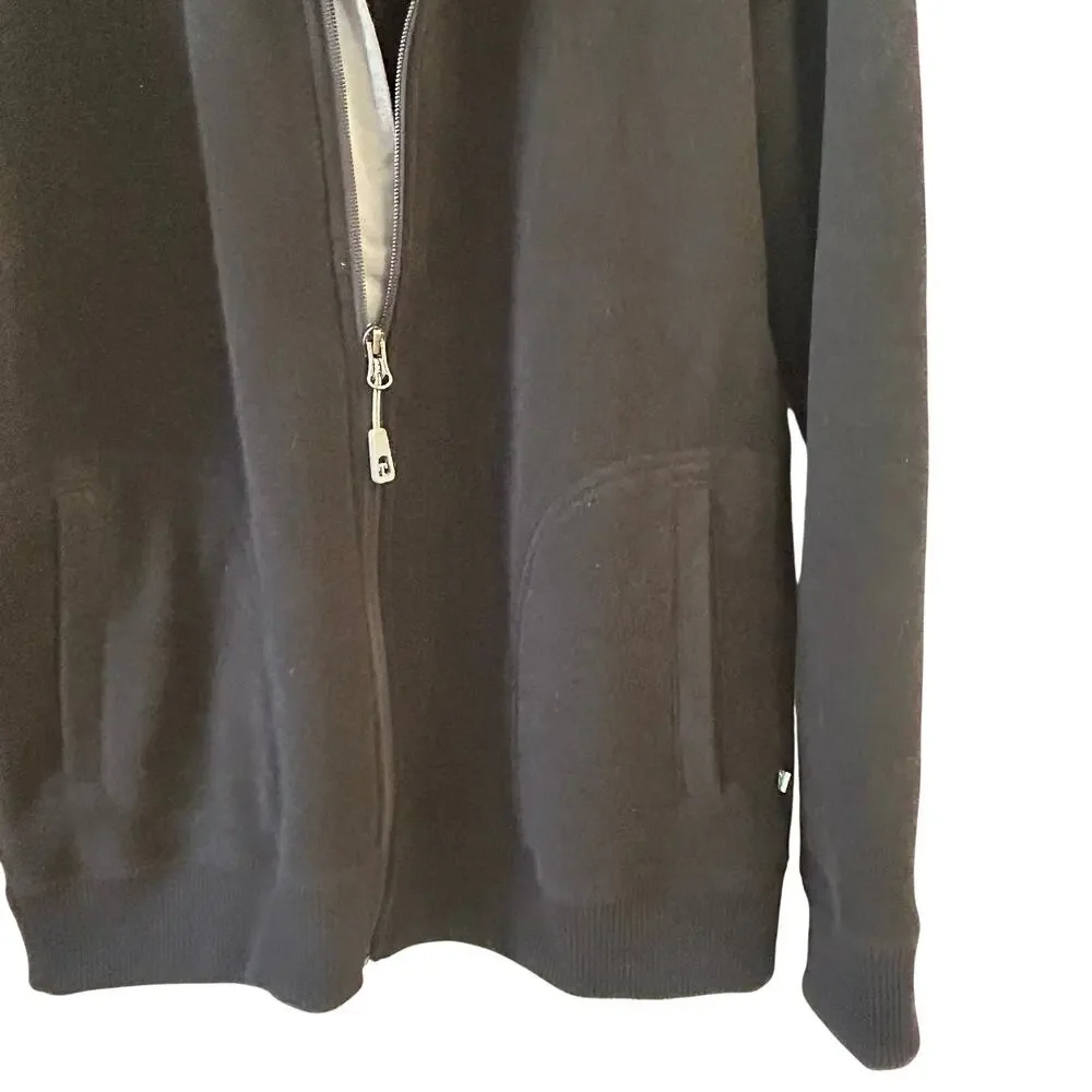 Toad&Co Men’s Large Full Zip Sweater Fleece Jacket Black Gray Heavyweight Casual